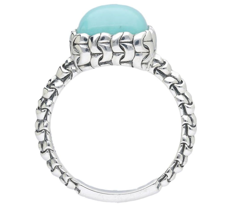 Tiffany Kay Studio Sterling Silver Turquoise Purl Knit Ring — View 2
