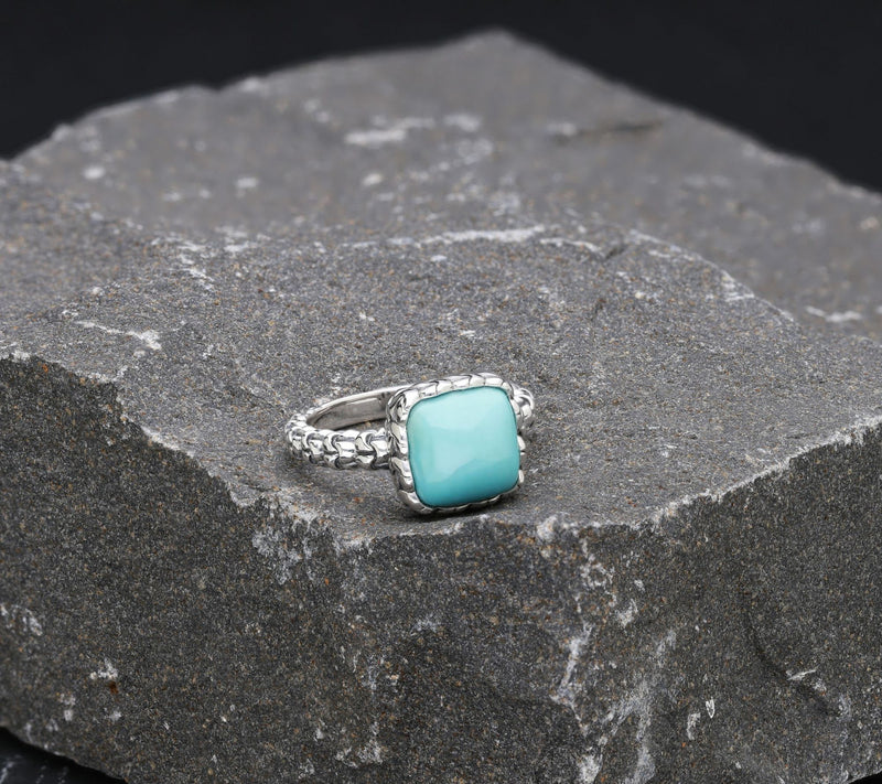 Tiffany Kay Studio Sterling Silver Turquoise Purl Knit Ring — View 4