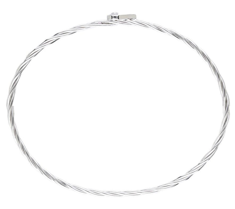 Goddaughters Sterling Angel Eyes White Topaz Twisted Bangle — View 2