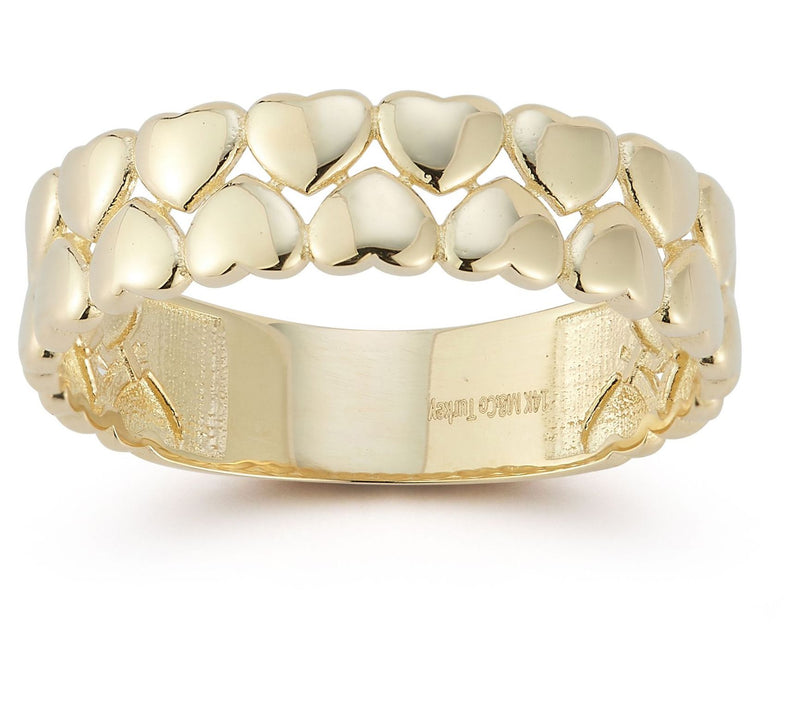 Luminosa Gold Double Heart Band Ring, 14K — View 7