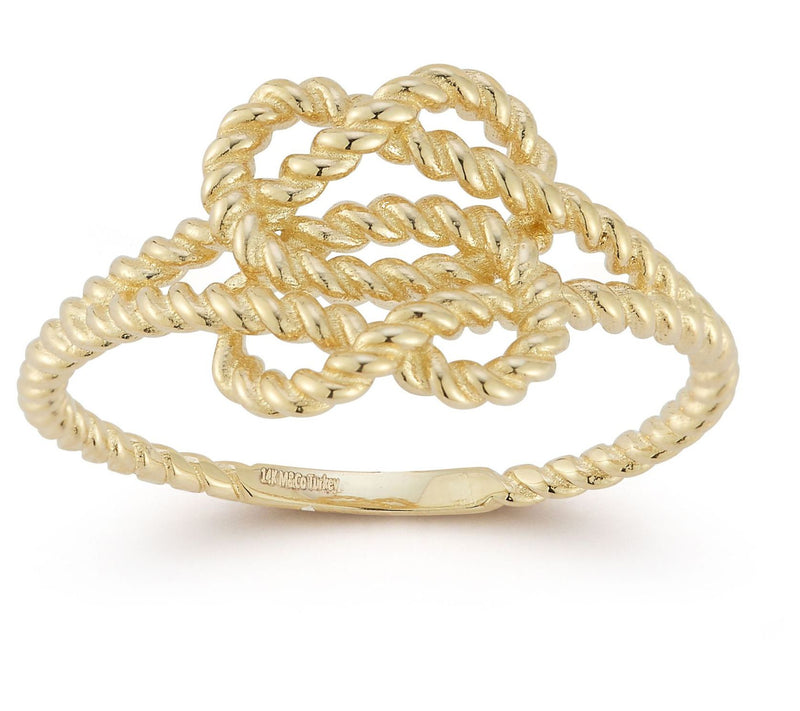 Luminosa Gold Double Twist Love Knot Ring, 14K — View 7