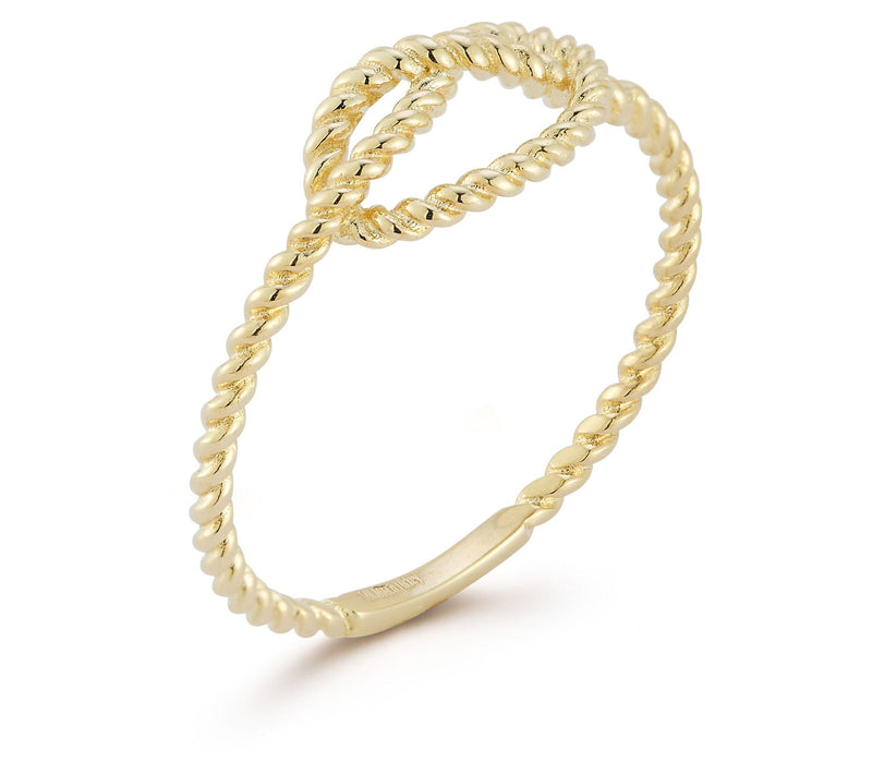 Luminosa Gold Twist Love Knot Ring, 14K — View 2