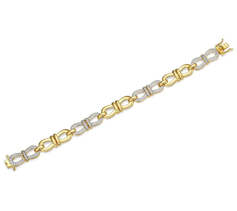 LuxLab 1.00 cttw Lab Grown Diamond Link Bracelet, 18K Plated — View 4
