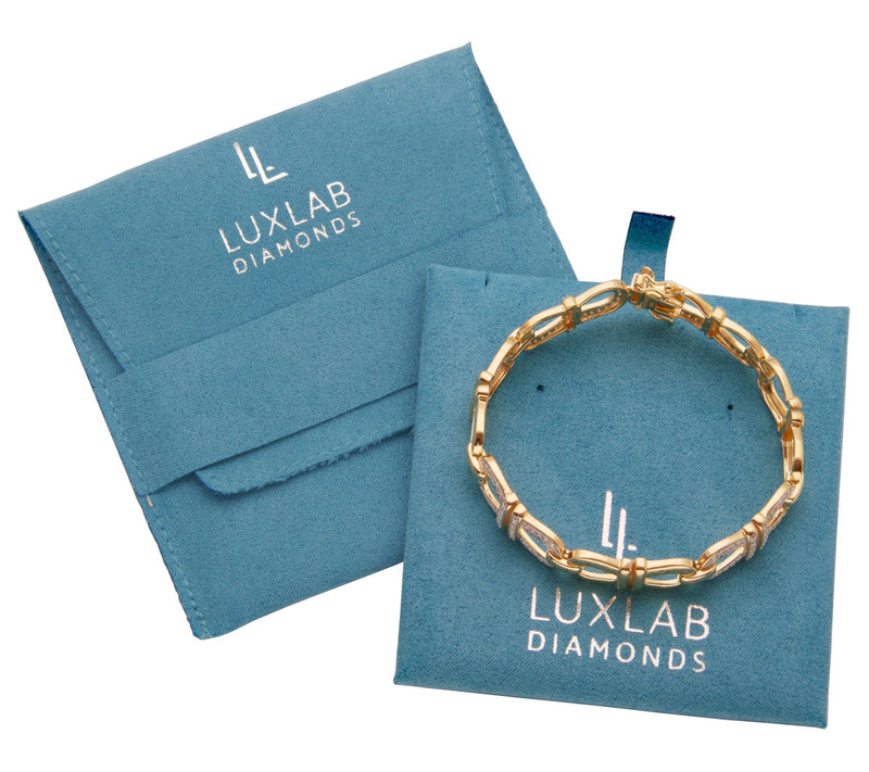 LuxLab 1.00 cttw Lab Grown Diamond Link Bracelet, 18K Plated — View 6
