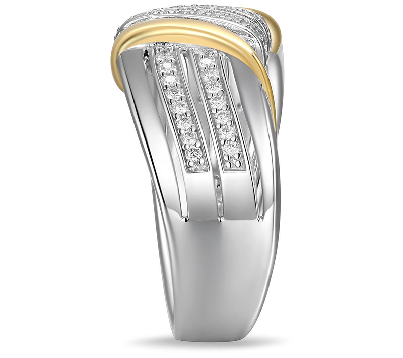 LuxLab 0.25 cttw Lab Grown Diamond Two-Tone Ring, 18K Plated — View 6
