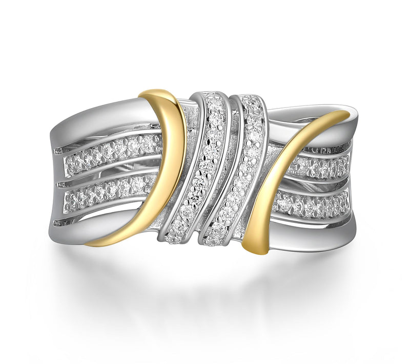 LuxLab 0.25 cttw Lab Grown Diamond Two-Tone Ring, 18K Plated — View 4