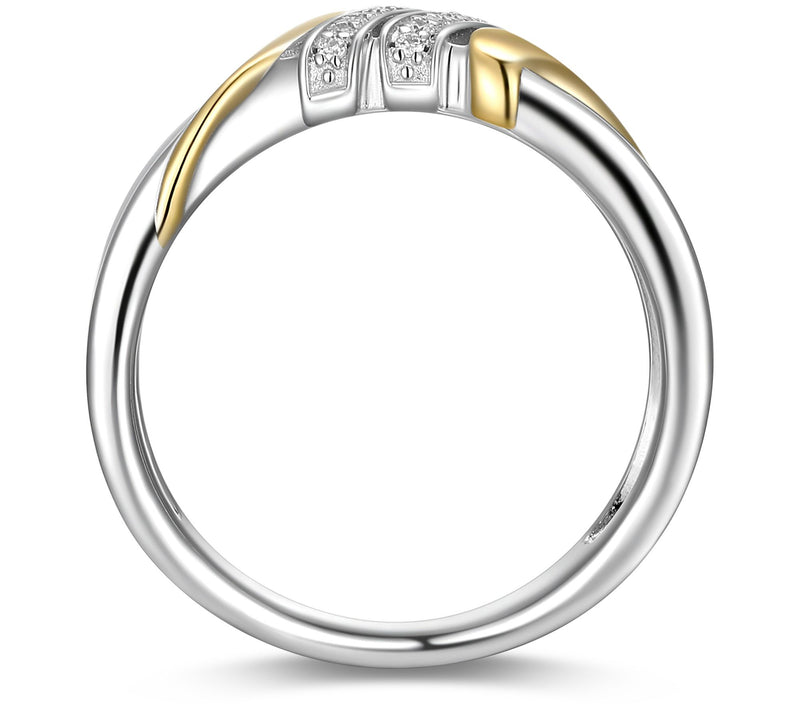 LuxLab 0.25 cttw Lab Grown Diamond Two-Tone Ring, 18K Plated — View 5