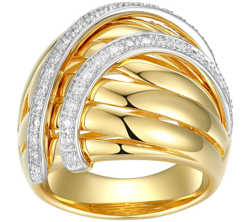 LuxLab 0.40 cttw Lab Grown Diamond Ring, 18K Gold Plated — Main view