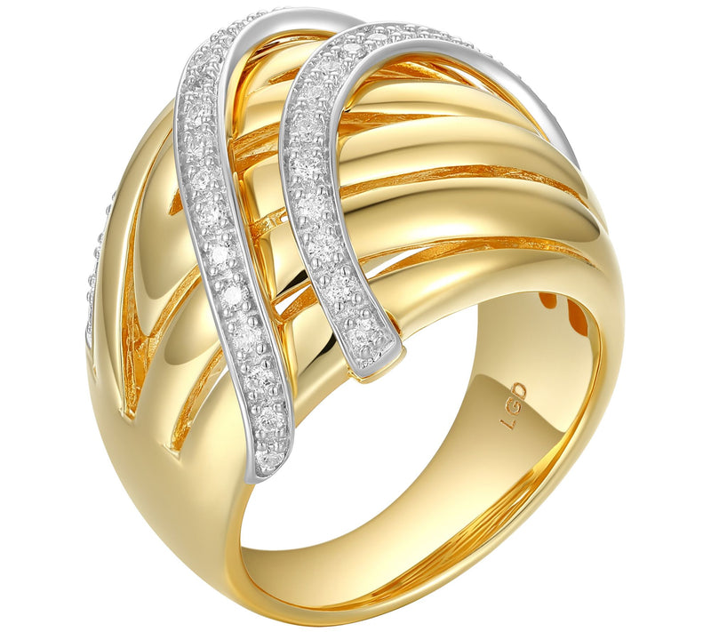 LuxLab 0.40 cttw Lab Grown Diamond Ring, 18K Gold Plated — View 5