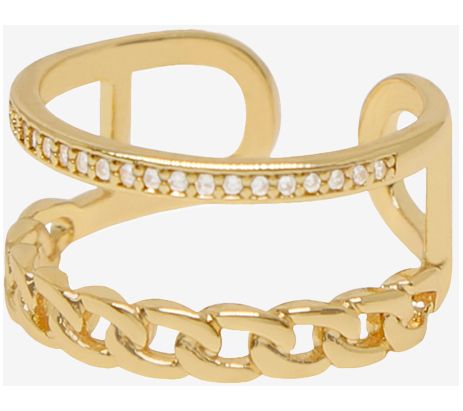 Ettika Wanderer Pave Curb Link Cuff Ring — Main view