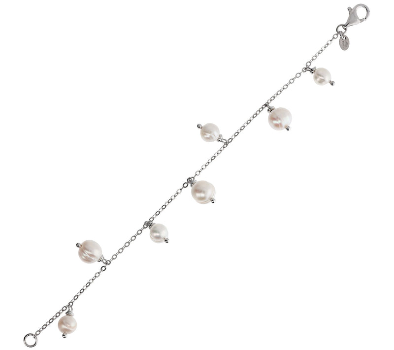 Honora Cultured Pearl Dangle Bracelet, Sterling  Silver — View 2