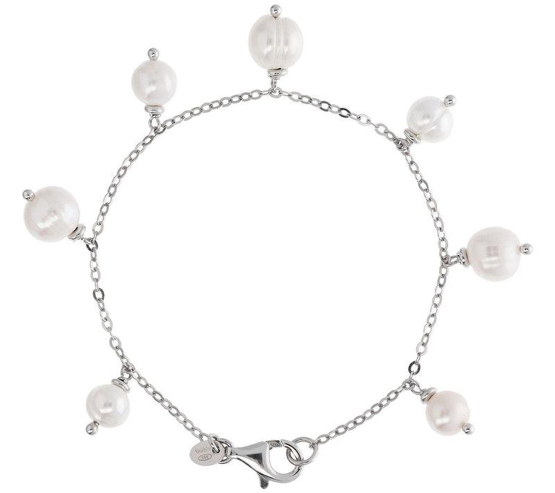 Honora Cultured Pearl Dangle Bracelet, Sterling  Silver — View 5