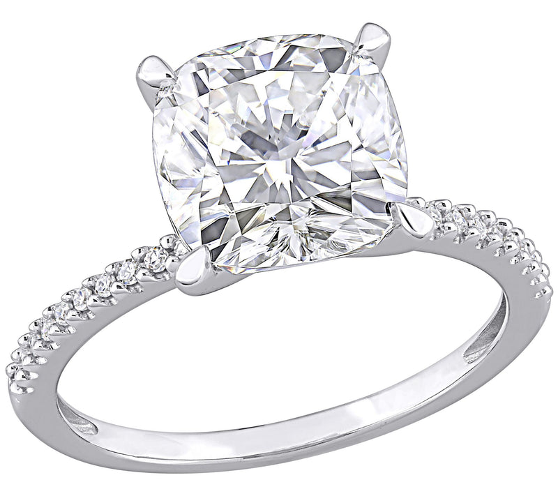 MoissanIce 3.25 cttw Moissanite & Diamond Engagement Ring, 14K — Main view