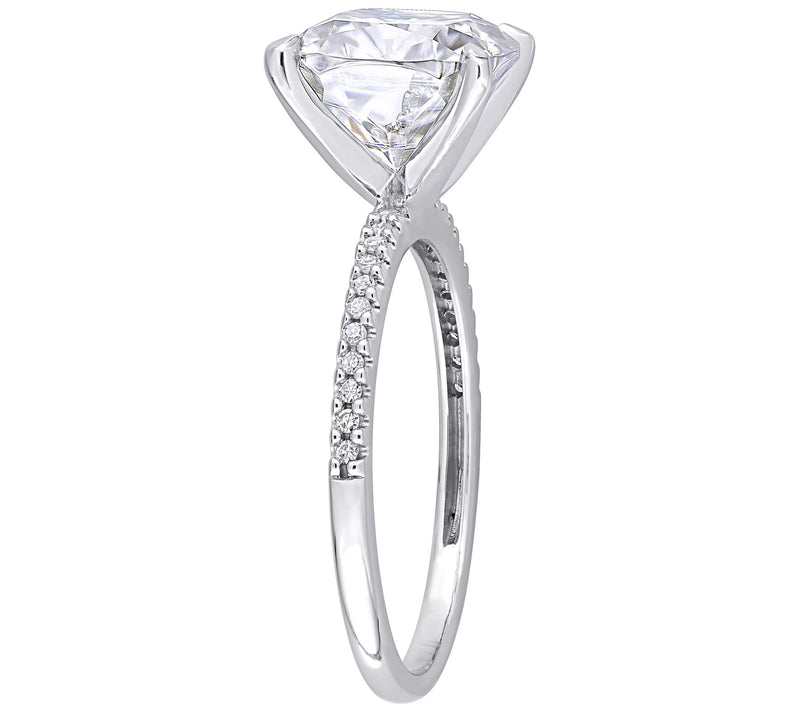 MoissanIce 3.25 cttw Moissanite & Diamond Engagement Ring, 14K — View 4