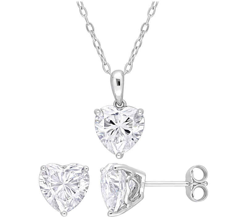 MoissanIce 5.85 cttw Necklace & Earrings Set, Sterling Silver — Main view