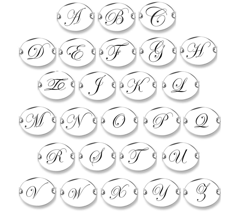 Steel By Design Adjustable Initial Crystal Brac elet — View 28