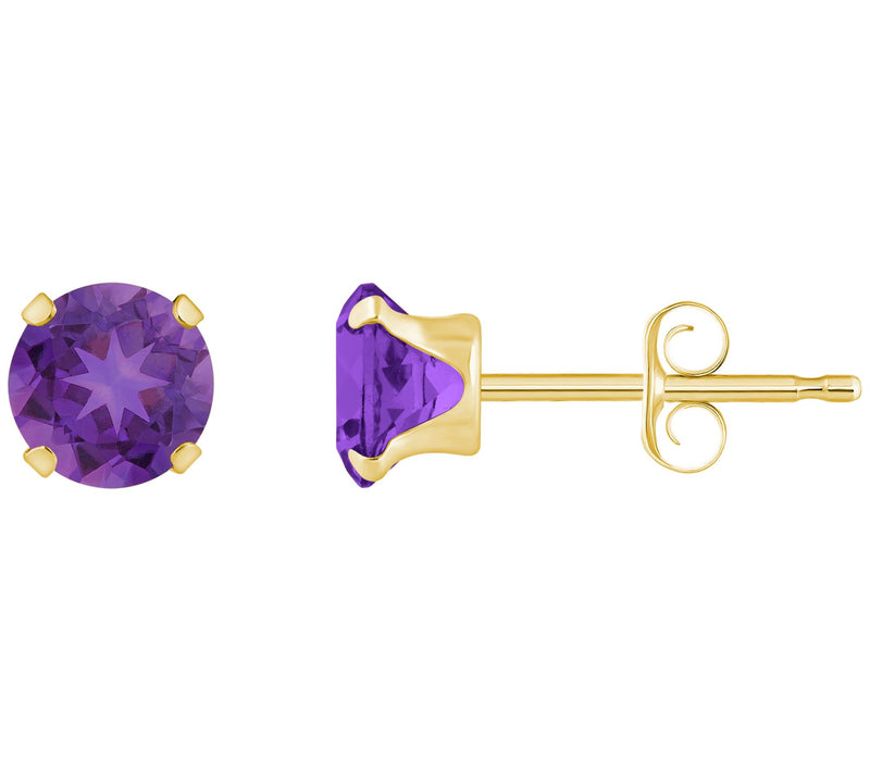 Affinity Gems Round Gemstone Stud Earrings, 10K Gold — View 11