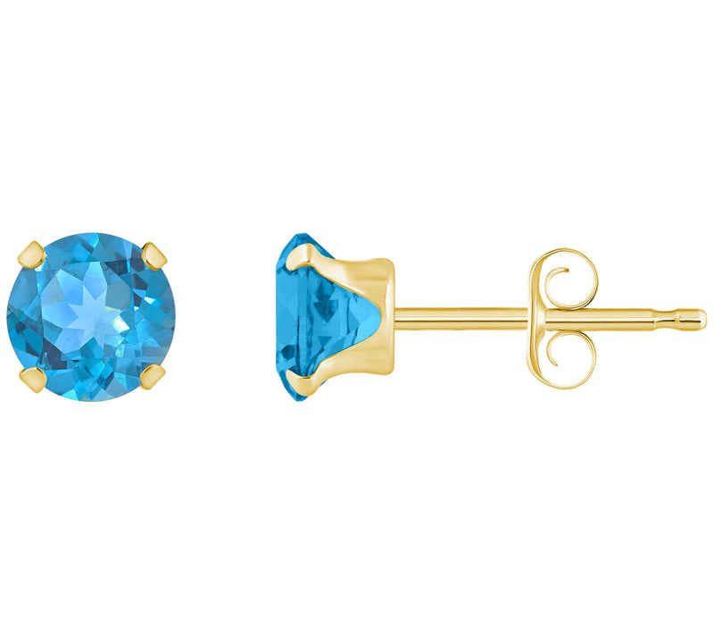 Affinity Gems Round Gemstone Stud Earrings, 10K Gold — View 12