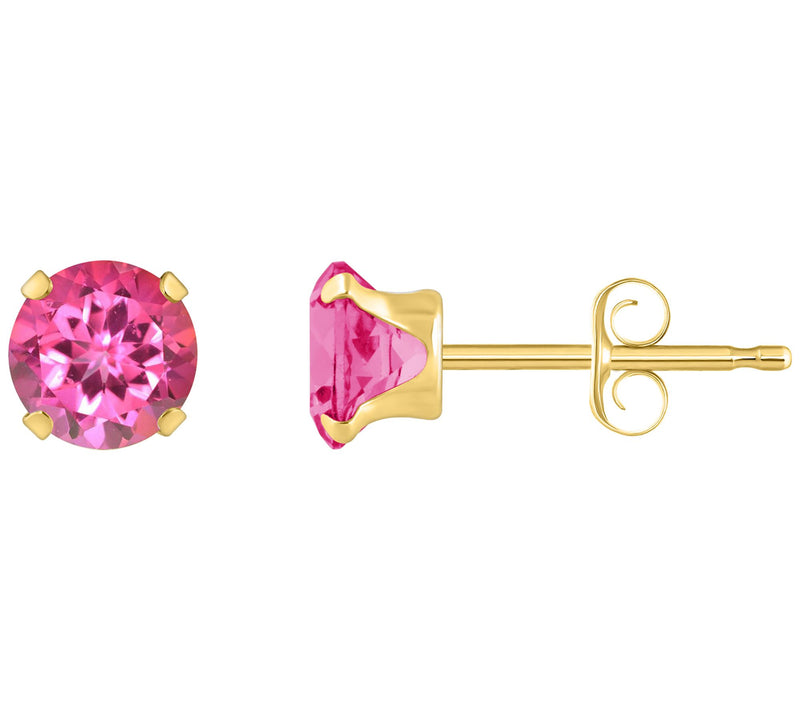 Affinity Gems Round Gemstone Stud Earrings, 10K Gold — View 15