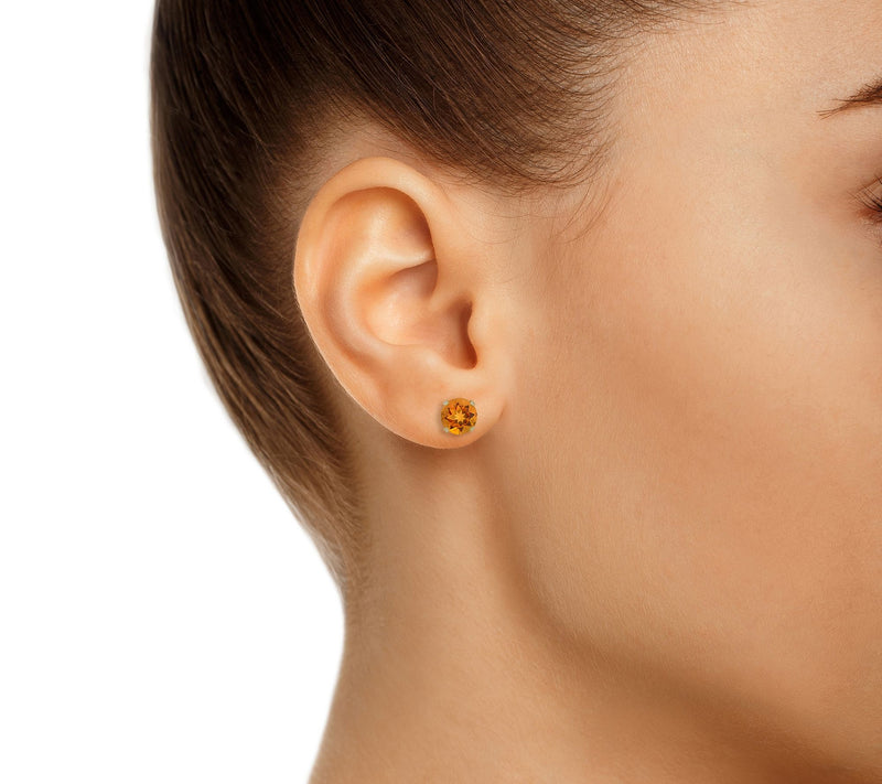 Affinity Gems Round Gemstone Stud Earrings, 10K Gold — View 3