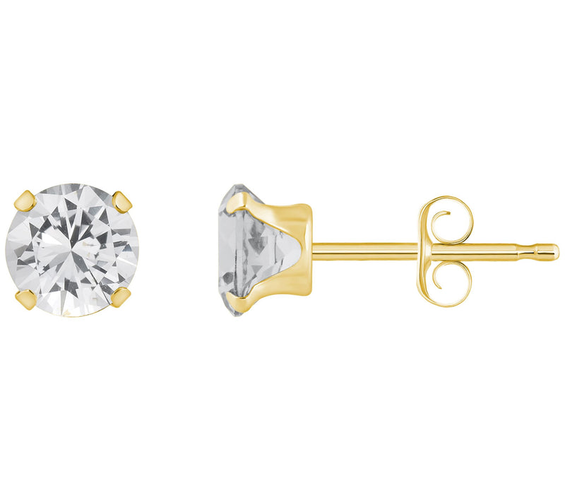 Affinity Gems Round Gemstone Stud Earrings, 10K Gold — View 17