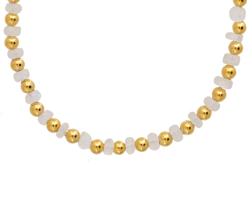 14K Rose Gold Plated Moonstone Adjustable Friendship Bracelet — View 5