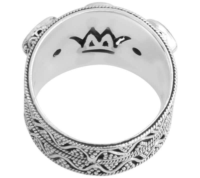 Artisan Crafted Sterling Silver Moonstone 3-Stone Ring — View 5