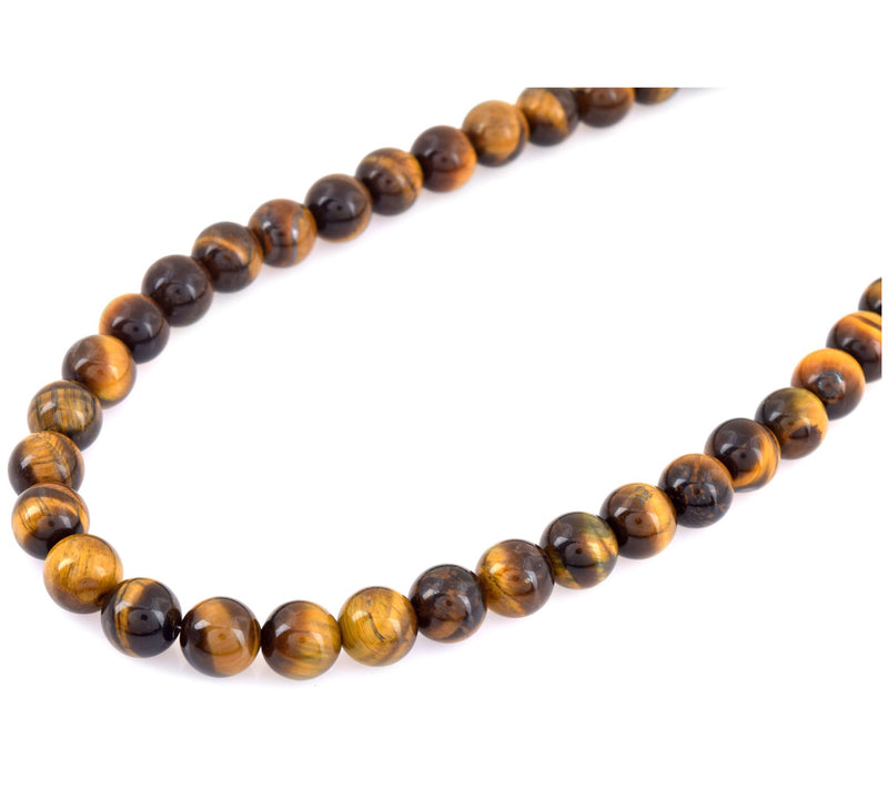 Sterling Silver Tiger Eye Beaded Necklace — View 5
