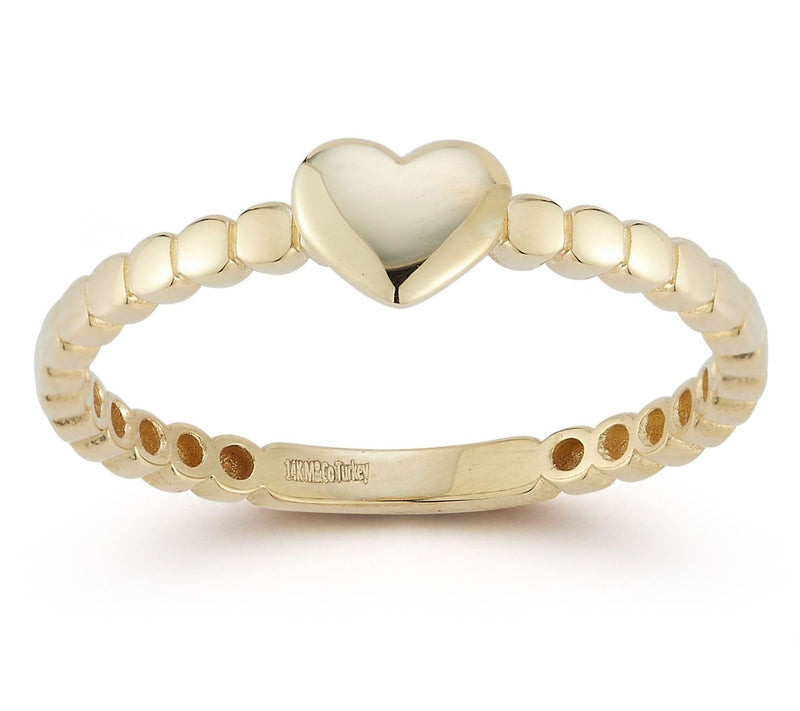 Luminosa Gold Heart Beaded Ring, 14K — Main view