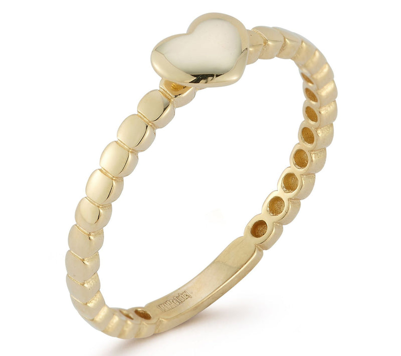 Luminosa Gold Heart Beaded Ring, 14K — View 2