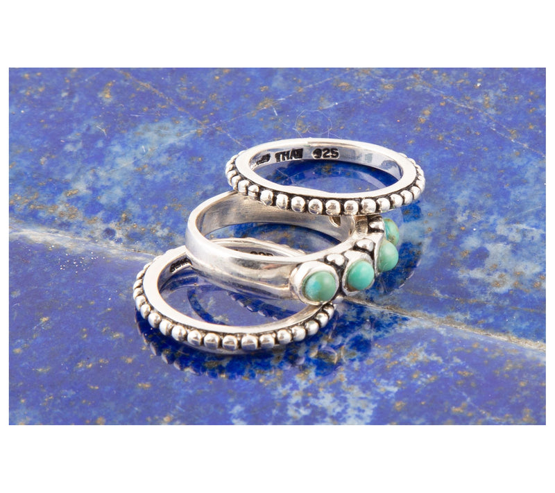 Barse Artisan Crafted Triple Play Composite Turquoise Ring — View 5