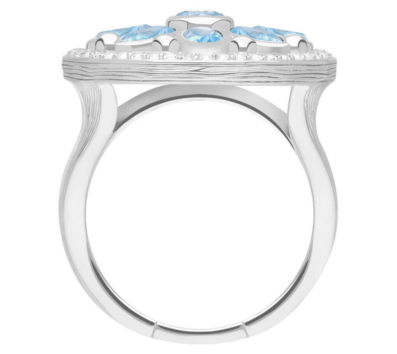 Ariva Sterling Silver Gemstone Medallion Ring — View 7
