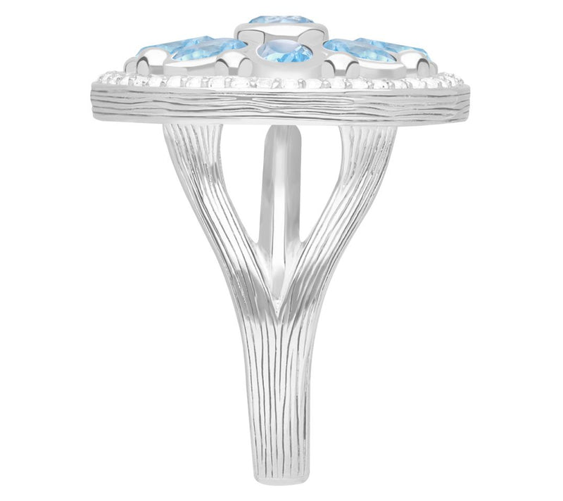 Ariva Sterling Silver Gemstone Medallion Ring — View 8