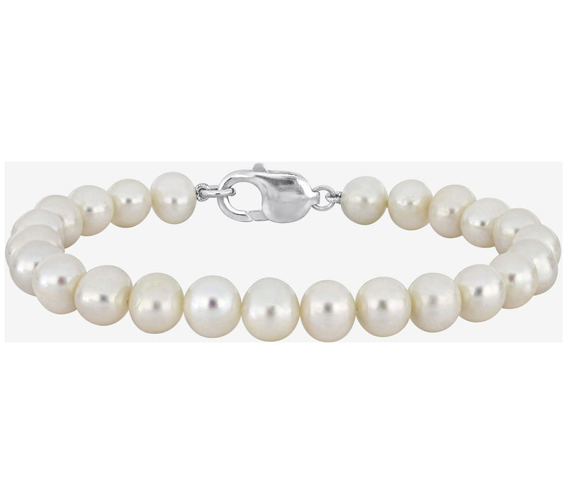 Men's Cultured Pearl Bracelet, Sterling Silver — Main view