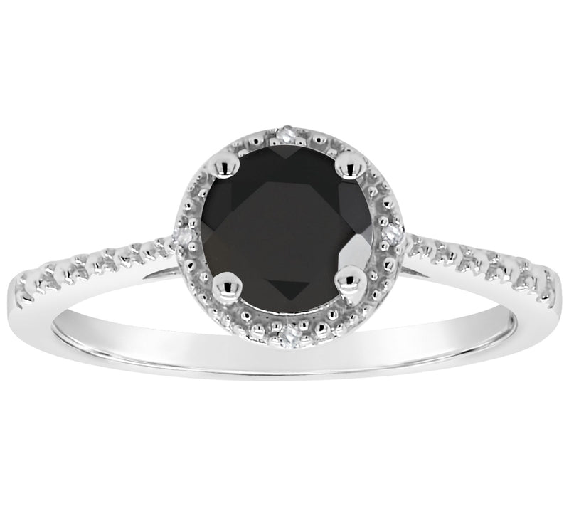 Affinity Gems Round Gemstone & Diamond Accent Ring, Sterling — Main view