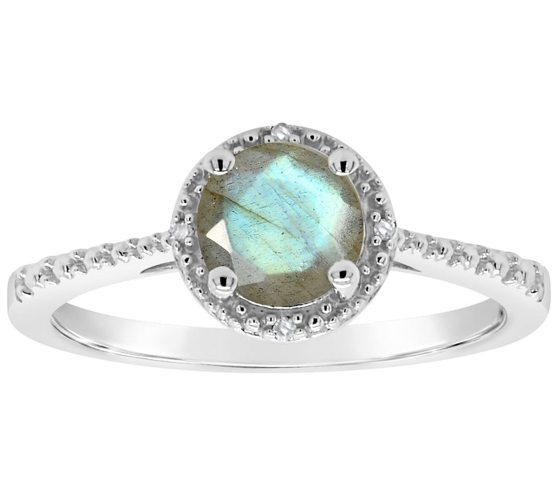 Affinity Gems Round Gemstone & Diamond Accent Ring, Sterling — View 7