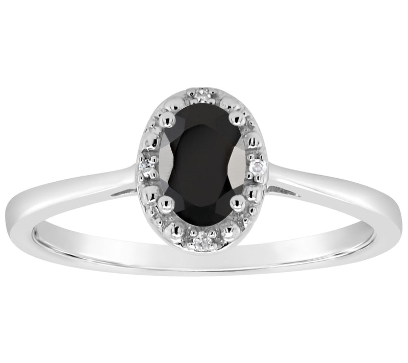 Affinity Gems Oval Gemstone & Diamond Accent Ring, Sterling — View 6