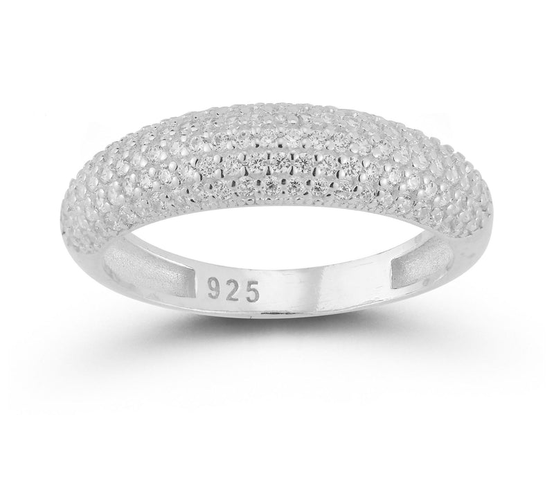 Sterlina Silver Pave Band Ring, Sterling — View 8
