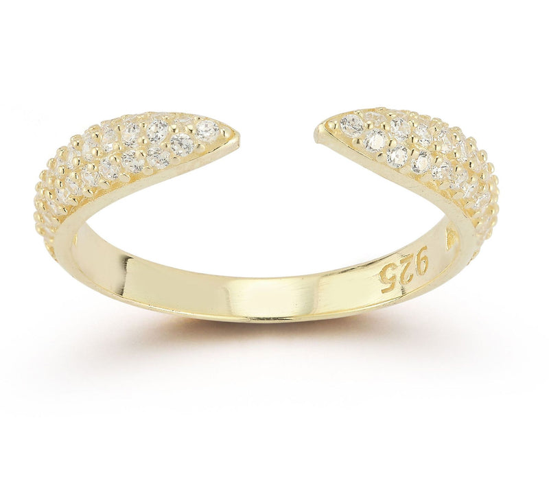 Sterlina Silver Open Claw Pave Cuff Ring, Sterling — View 9