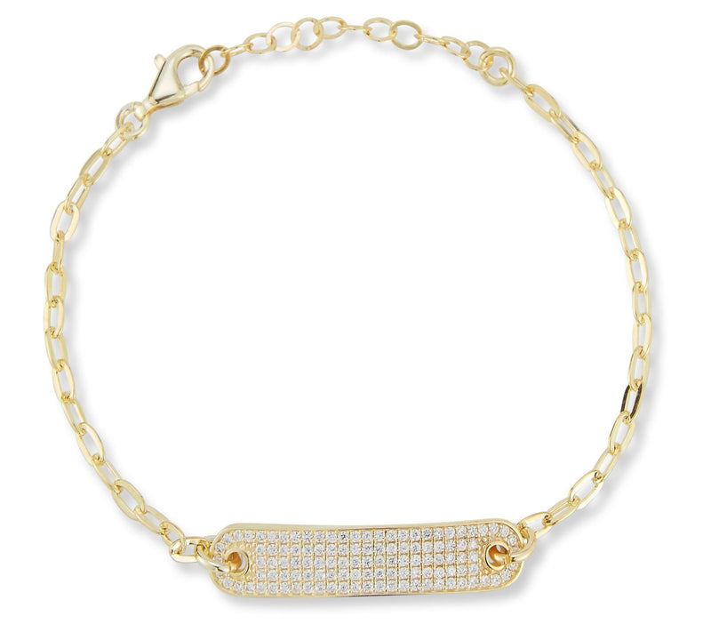 Sterlina Silver Thin Pave ID Bracelet, Sterling — Main view