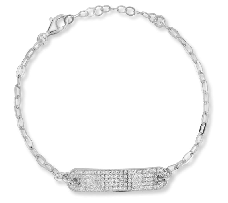 Sterlina Silver Thin Pave ID Bracelet, Sterling — View 7
