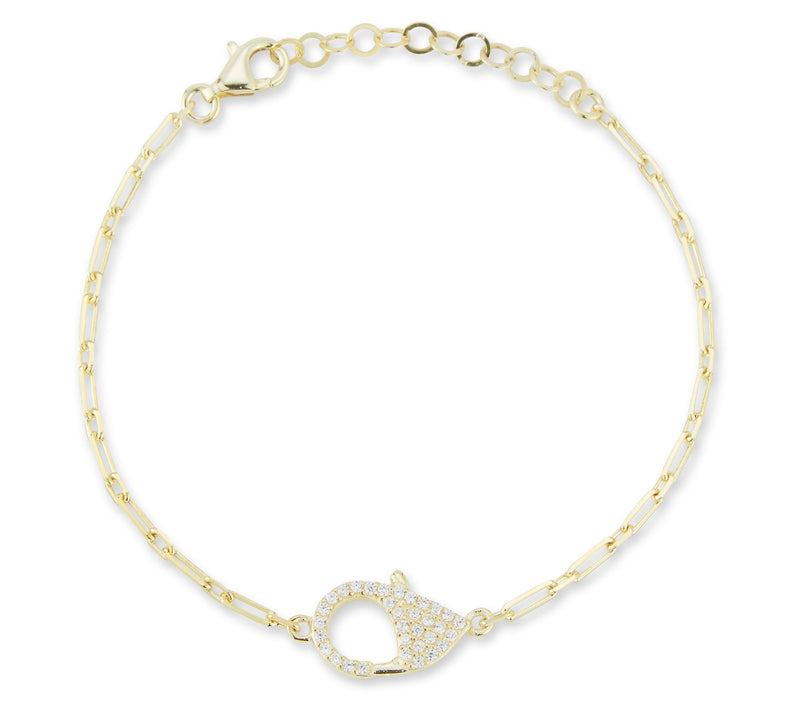 Sterlina Silver Pave Lobster Clasp Bracelet, Sterling — View 8
