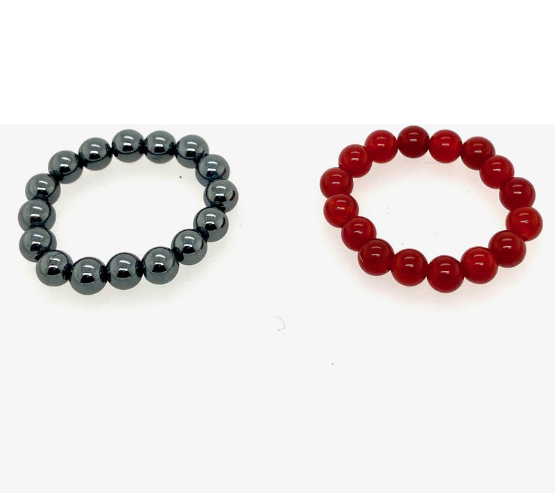 Alkeme Set of Two Gemstone Stretch Rings — View 9