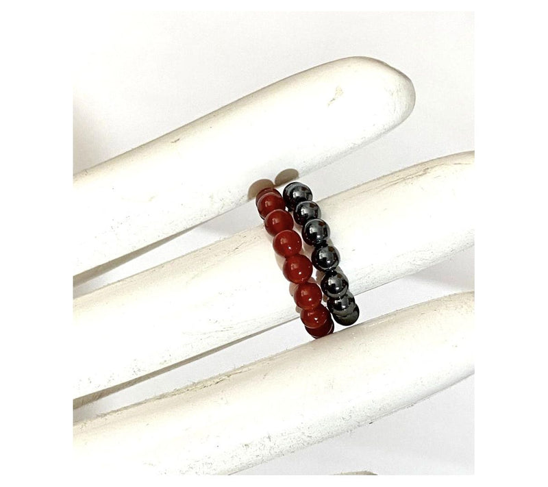 Alkeme Set of Two Gemstone Stretch Rings — View 7
