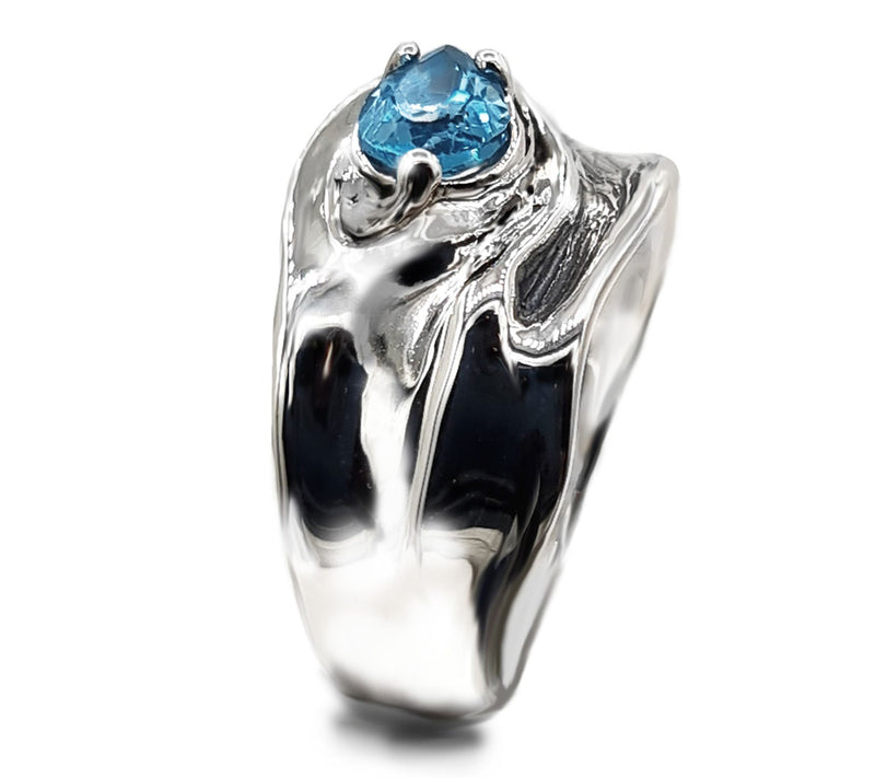 Hagit Sterling Silver Gemstone 'Ripples' Ring — View 4