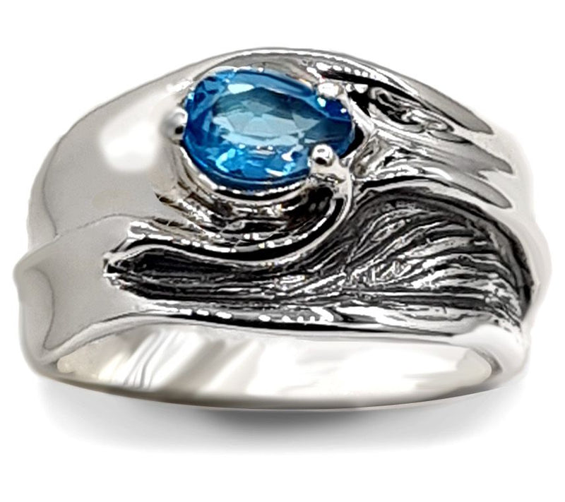 Hagit Sterling Silver Gemstone 'Ripples' Ring — View 9