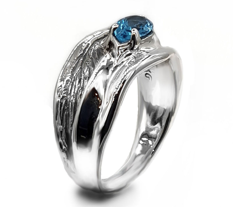 Hagit Sterling Silver Gemstone 'Ripples' Ring — View 5