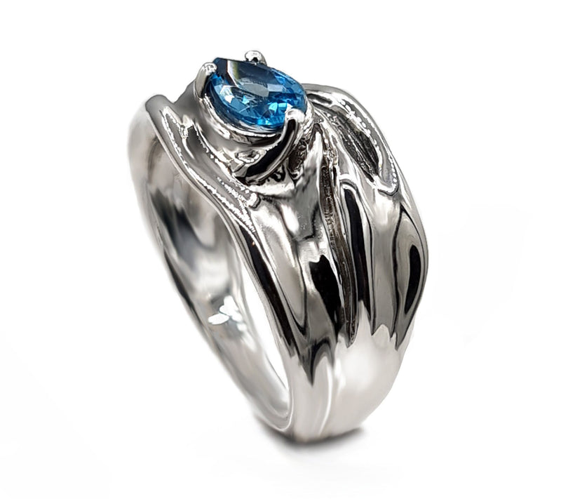 Hagit Sterling Silver Gemstone 'Ripples' Ring — View 2