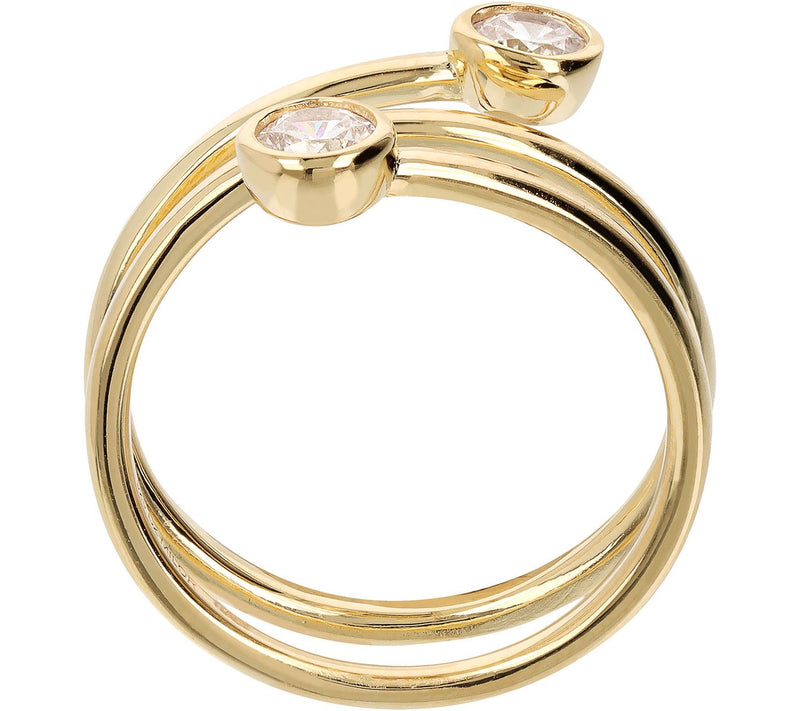 Diamonique Italia Sterling Silver Coil Design R ing — View 3