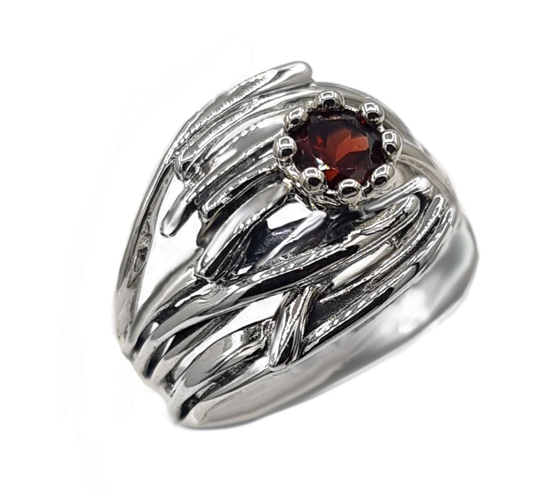 Hagit Sterling Silver and Gemstone Wave Ring. — View 3